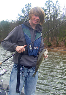 Boy displaying bass