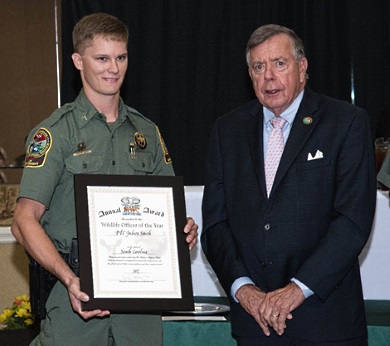 Pfc. JB Smith also won the overall award of Wildlife Officer of the Year.