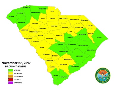 All counties are currently in either normal or incipient statuses.