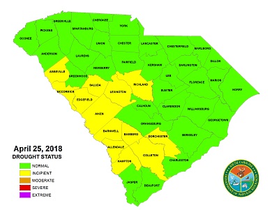 All counties are currently in either normal or incipient statuses.