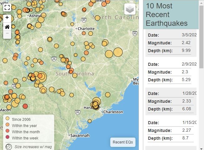 Recent Earthquakes