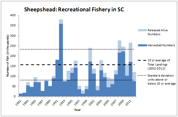 Sheepshead Recreational Fishery in SC Graph