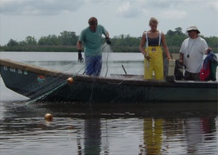 Fishermen using a Gill Net
