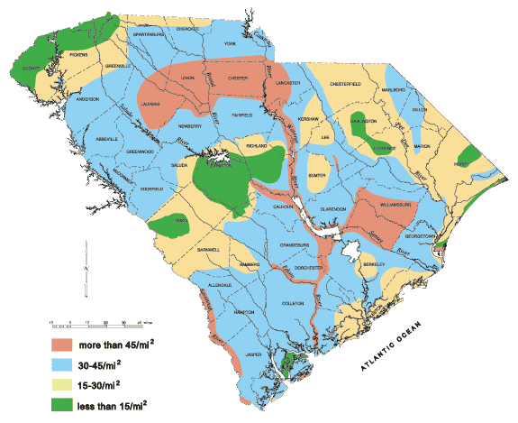 South Carolina Deer Density - 2008