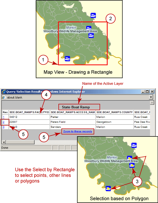 Example of select by rectangle