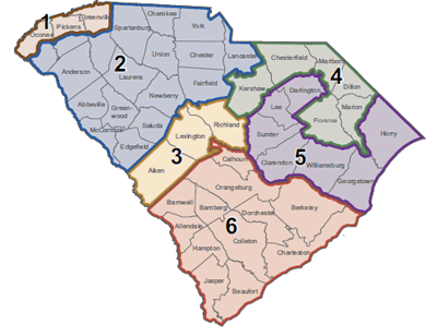 Map of South Carolina Game Zones