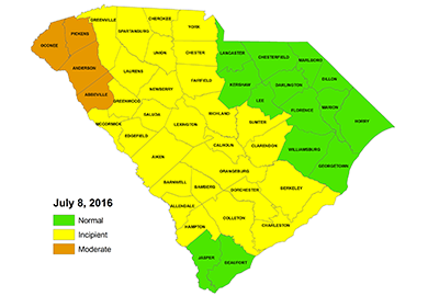 South Carolina Drought Map