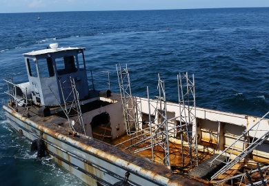 With assistance from the Coastal Conservation Association South Carolina and the Building Conservation Trust, the S.C. Department of Natural Resources recently deployed a 52-foot landing craft at the Fripp Island reef site. Artificial reefs help increase the amount of fish habitat and enhance recreational opportunities for saltwater anglers and sport divers.