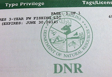 SCDNR License