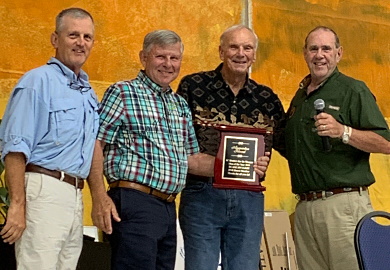 Pictured (left to right): Tim Sorrells, Duane Swygert, Sam Wyche, Bob Williams.