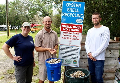 A healthy oyster population depends on recycled oyster shells, which SCDNR staff collect and use to rebuild South Carolina's oyster reefs. (Photo: E. Weeks/SCDNR)