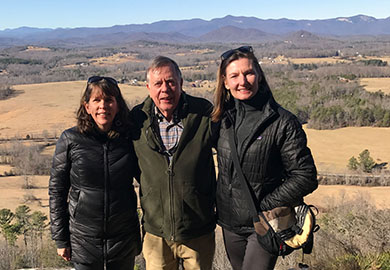 SCDNR Board Chairman Norman Pulliam (center) is pictured with Upstate Forever Director of Energy & State Policy Shelley Robbins (left) and Executive Director Andrea Cooper. Pulliam was honored by Upstate Forever with its Tommy Wyche Land Conservation Champion award.
