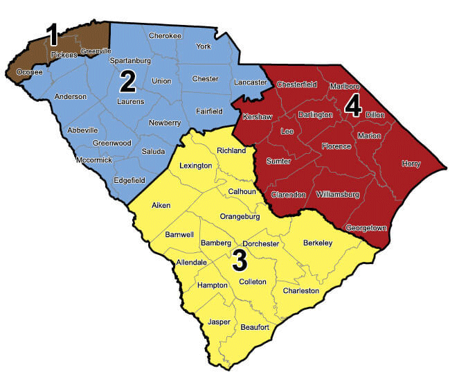 South Carolina Region Map