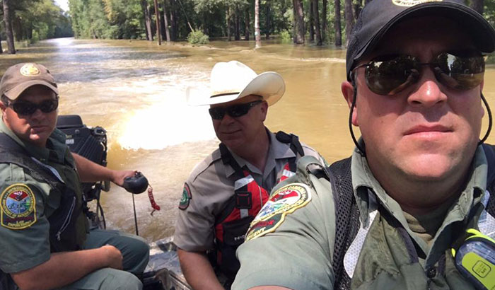 SCDNR's Barrett Baxter and Eric Vaughn conducted checks with Texas Game Warden Dayton Isaacs in East Texas on Sept. 3.