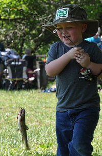 Young boy with trout