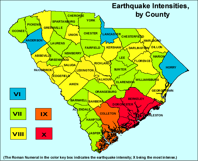 earthquake intensity map