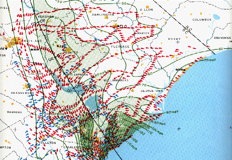 Track and wind map from Sept. 21 to Sept. 22 (credit)