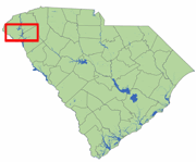 SC State Map with Lake Hartwell Highlighted