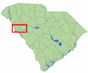 SC State Map with Lake Secession Highlighted