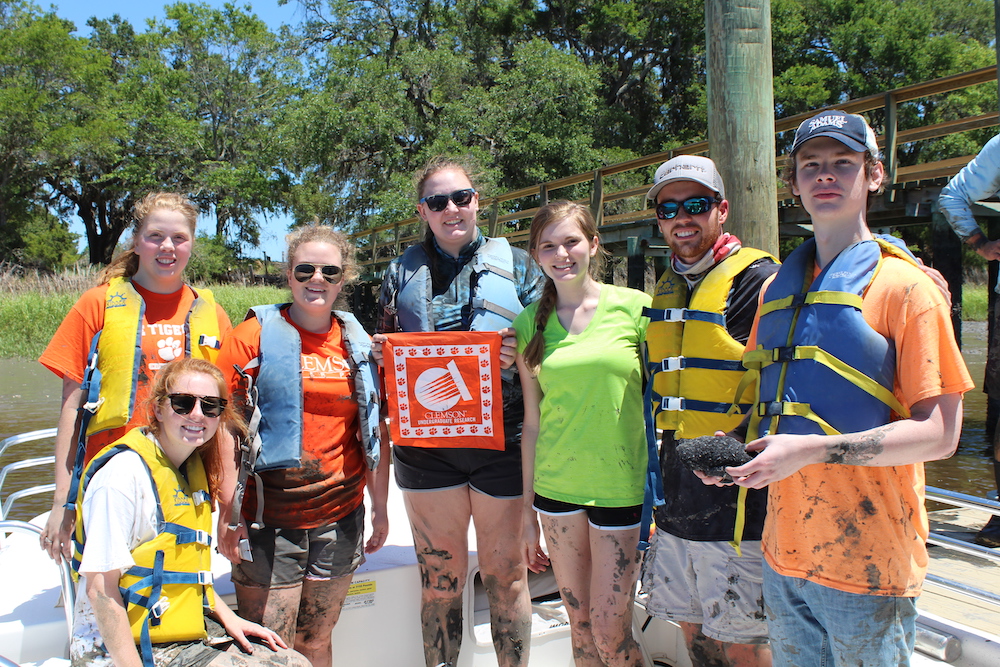 Students of Clemson University visit South Fenwick Island to conduct Living Shoreline research