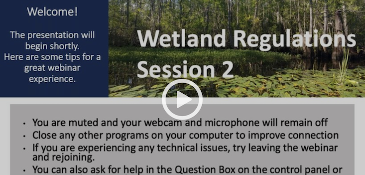 A preview of wetlands regulation training