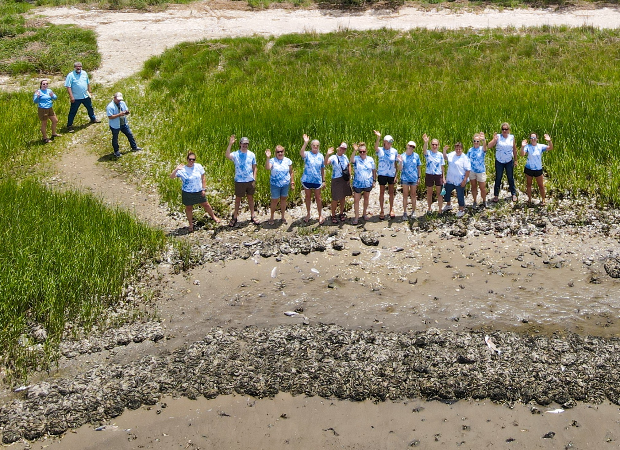 A group shot on the dock of last year's attendees