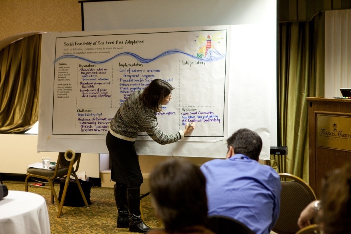 An instructor assisting workshop participants