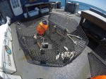 The RFS uses several gear types to collect data while offshore. Shown here is a Chevron Trap, baited with Menhaden, and equipped with two strategically placed GoPro video cameras.