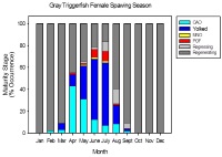 Spawning seasonality in female Gray Triggerfish