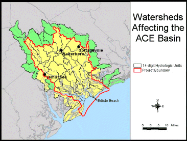 Watersheds affecting the ACE Basin