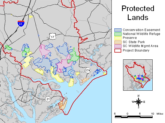 Protected lands map of ACE Basin