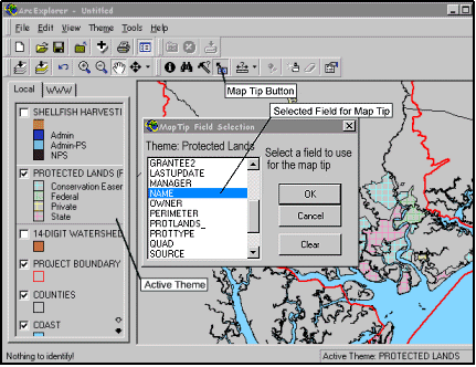 Map Tutorial screenshot from ARC Explorer program