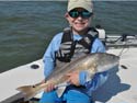 Jack Potzauf shows off a nice red drum tagged and ready to be released..