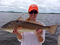 Stephanie Murray with a pretty tagged red drum - 10/13/2013.
