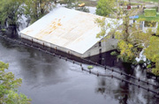 Photo of barn flooded during Hurricane Floyd, September, 1999